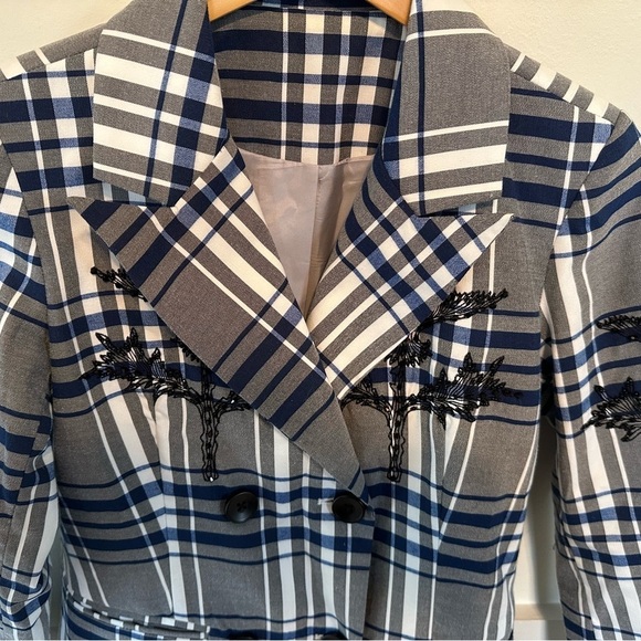 NWOT Blue/Grey Plaid Blazer Small - Picture 3 of 4